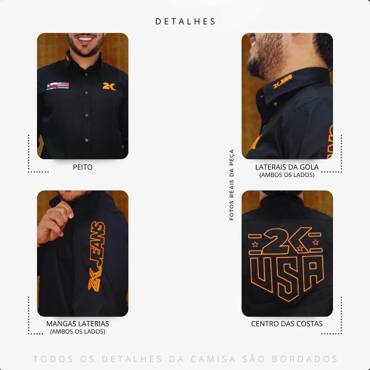 Camisa Country Masculina 2k Jeans Bordada Cowboy Premium