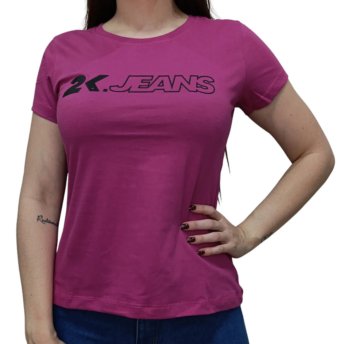 T-shirt Básica Feminina 2k Jeans Country Cor Rosa