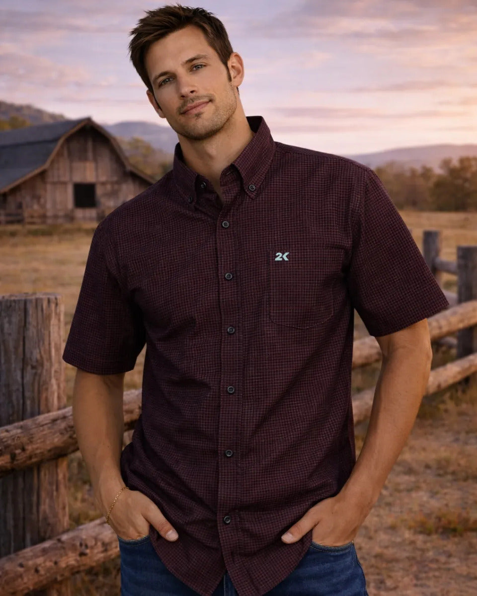 Camisa Country Xadrez Masculina 2k Jeans Manga Curta 11