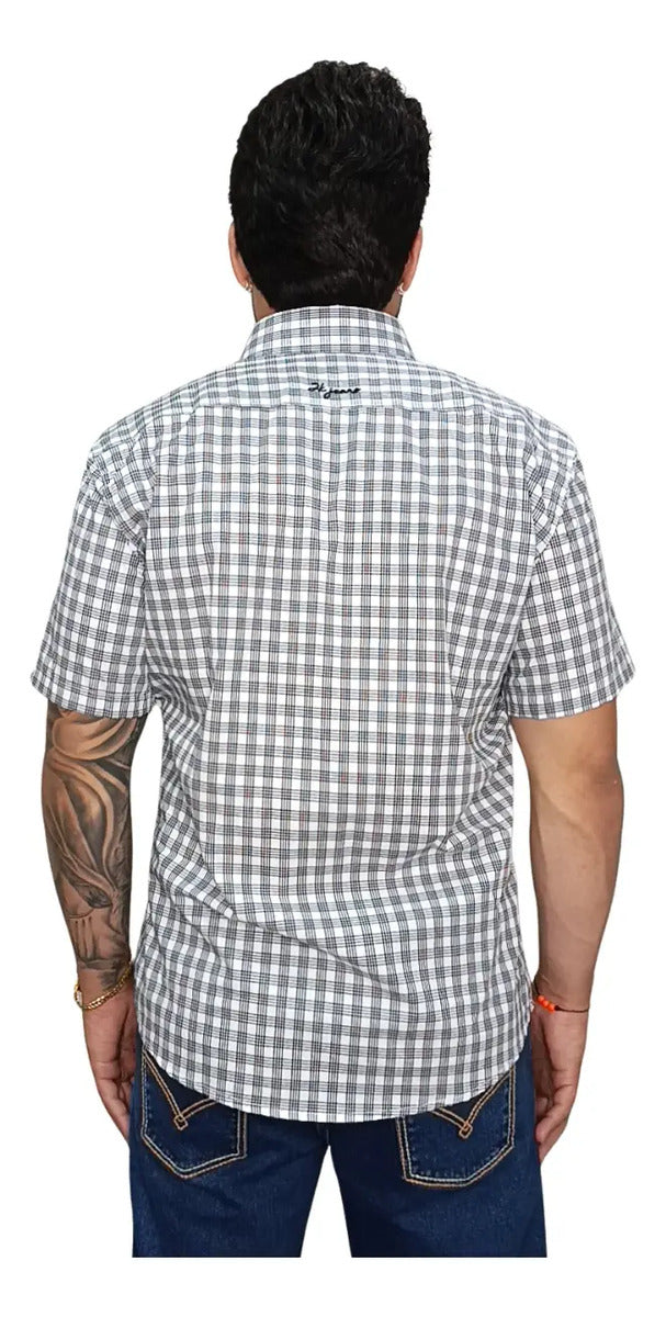 Camisa Country Xadrez Masculina 2k Jeans Manga Curta