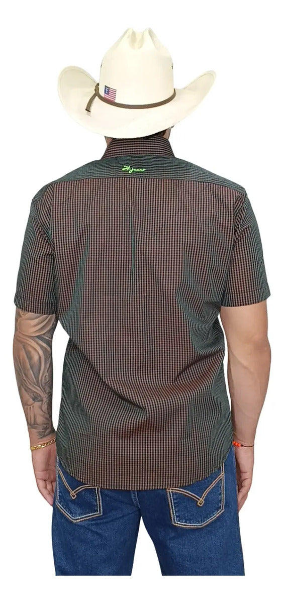 Camisa Country Xadrez Masculina 2k Jeans Manga Curta