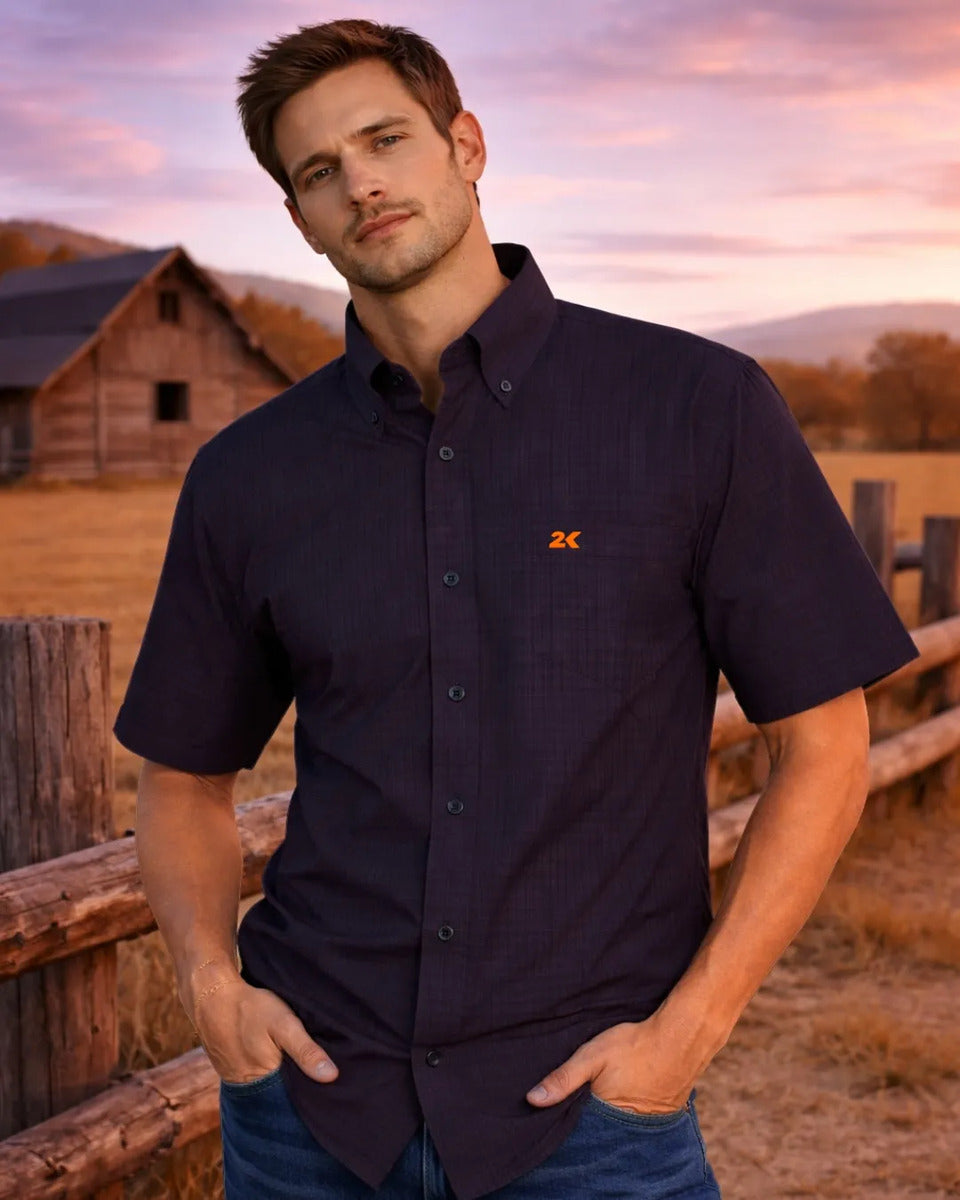 Camisa Country Xadrez Masculina 2k Jeans Manga Curta 07