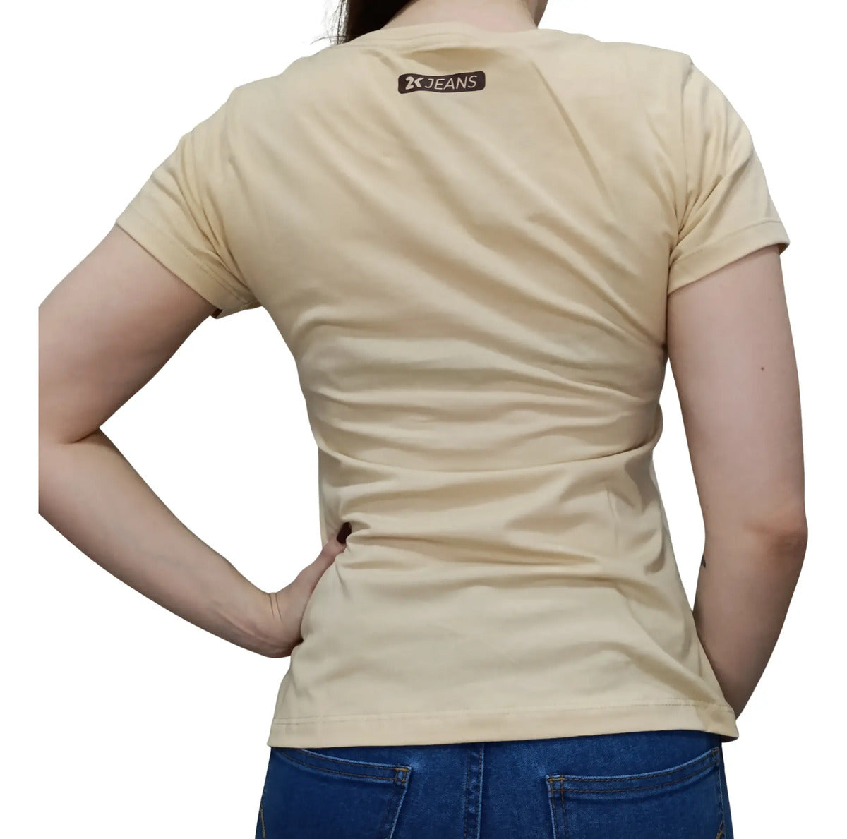 T-shirt Básica Feminina 2k Jeans Country Bege