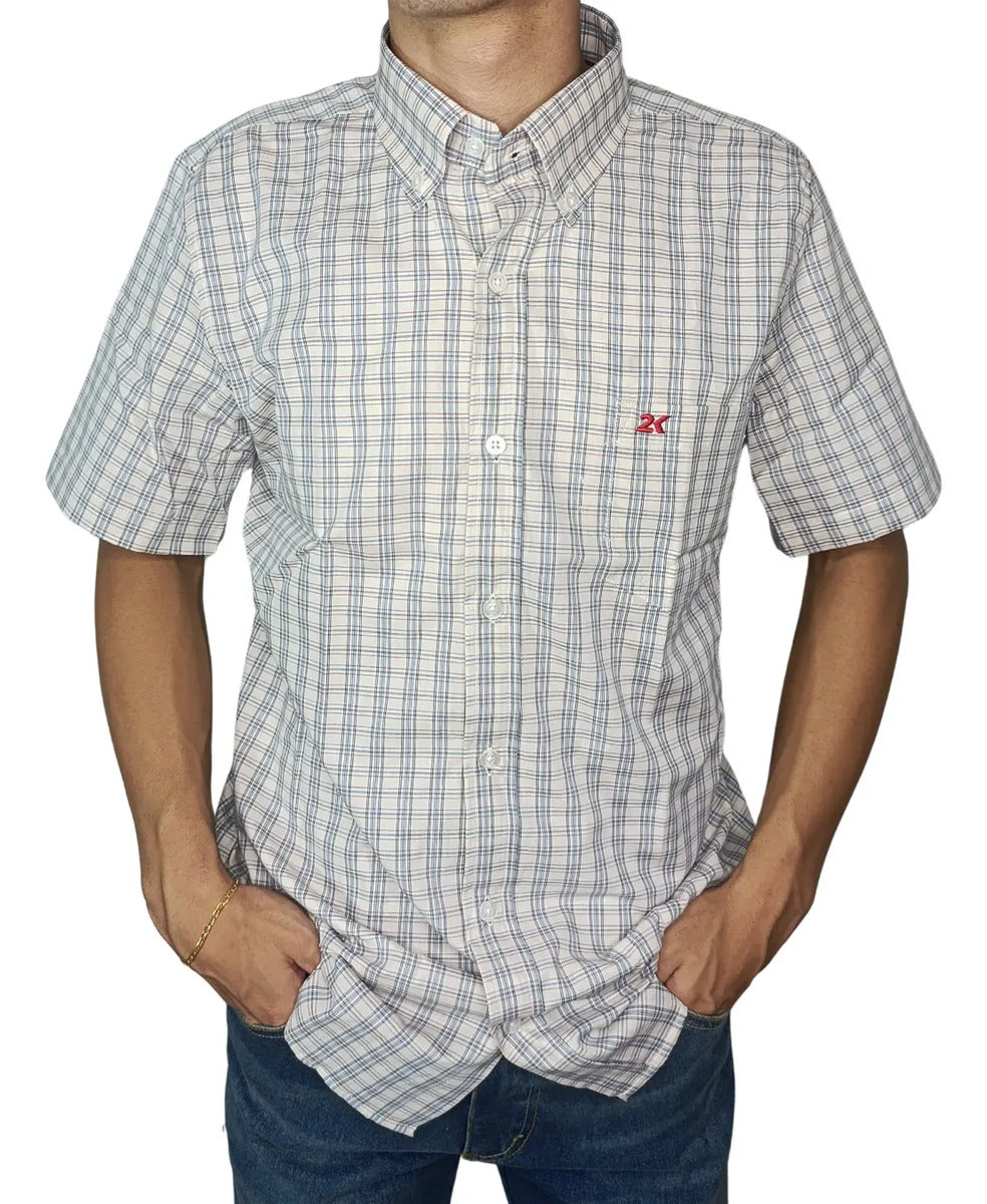 Camisa Country Xadrez Masculina 2k Jeans Manga Curta 09