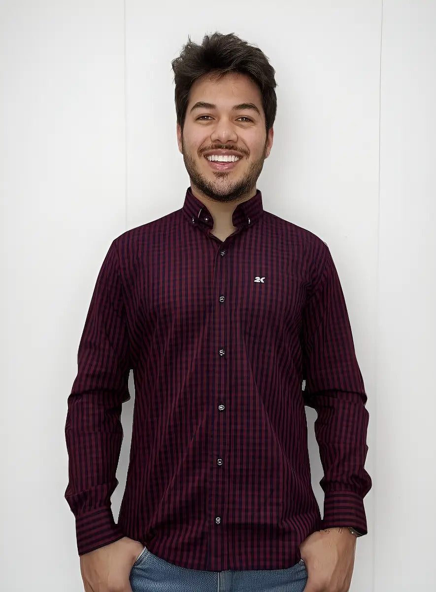 Camisa Country Xadrez Masculina Manga Longa 2k Jeans