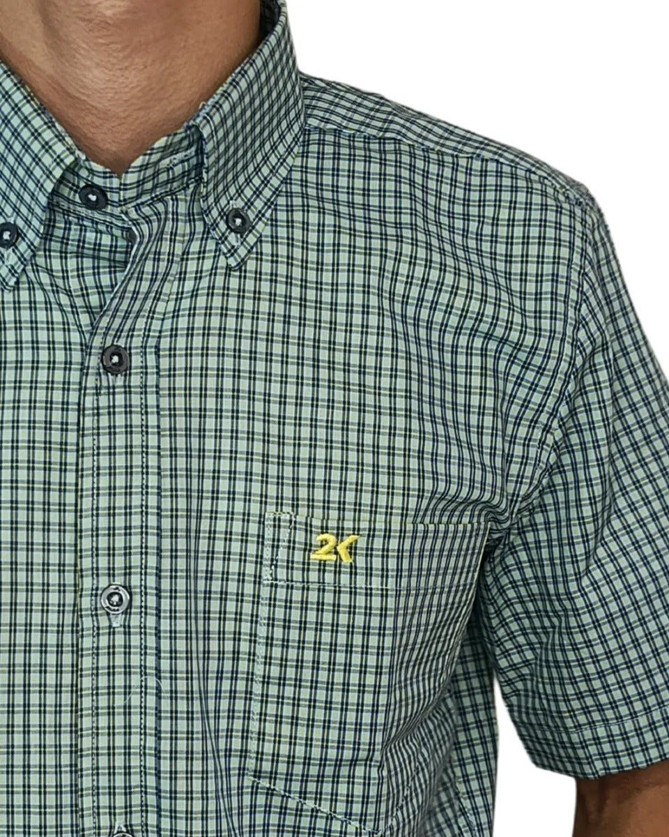 Camisa Country Xadrez Masculina 2k Jeans Manga Curta 10