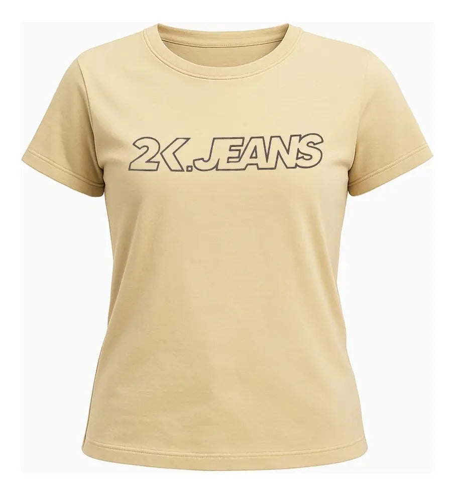 T-shirt Básica Feminina 2k Jeans Country Bege