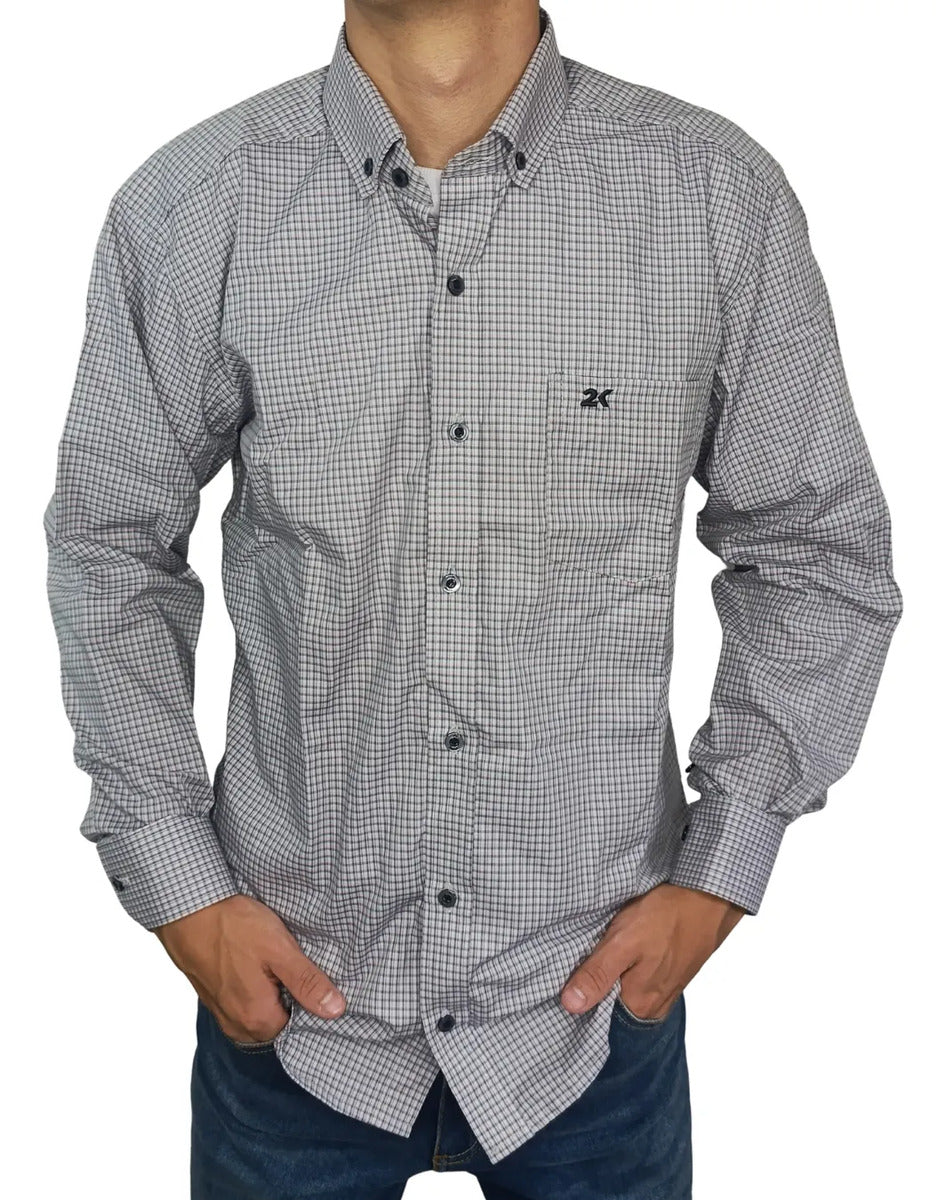 Camisa Country Xadrez Masculina Manga Longa 2k Jeans 28