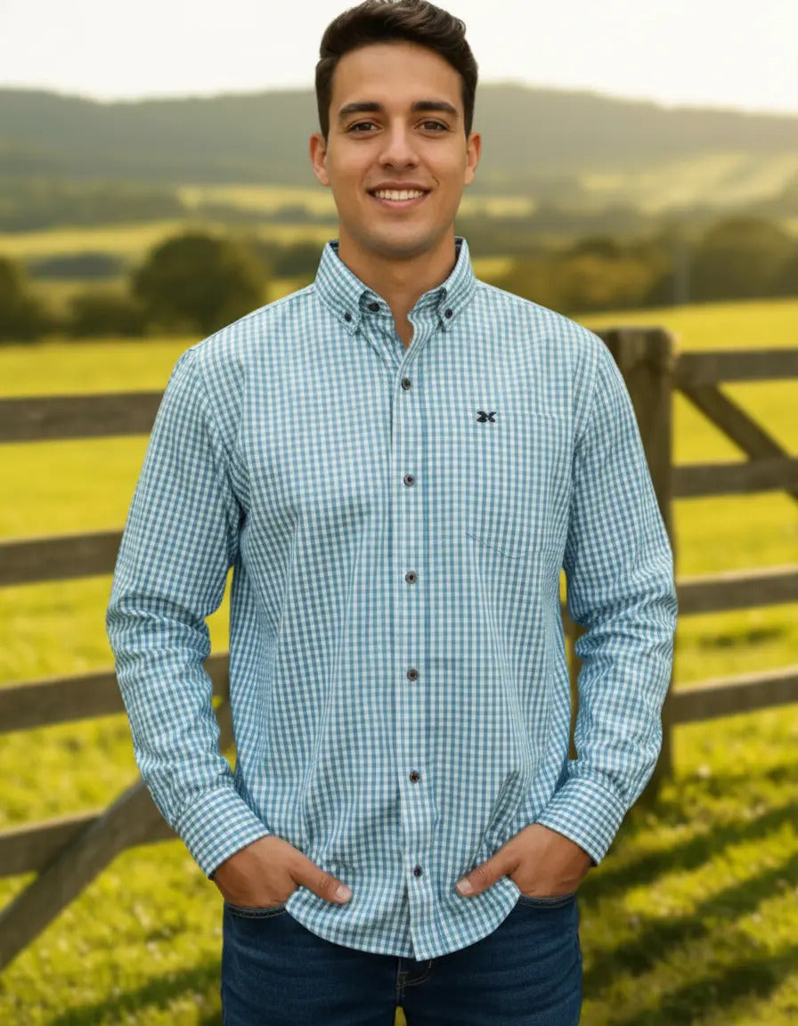 Camisa Country Xadrez Masculina Manga Longa 2k Jeans