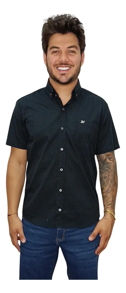 Camisa Country Xadrez Masculina 2k Jeans Manga Curta