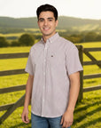 Camisa Xadrez Country Manga Curta Vermelho