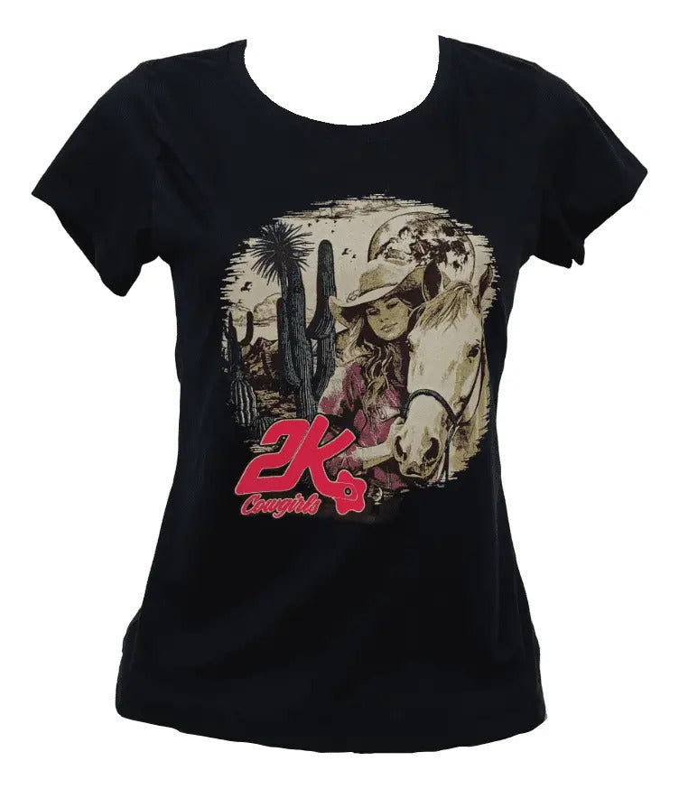 T-shirt Feminino 2k Cowgirls Estampado Country