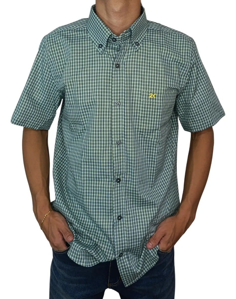 Camisa Country Xadrez Masculina 2k Jeans Manga Curta 10