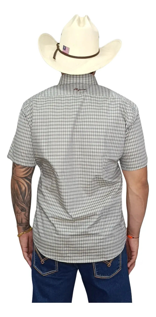 Camisa Country Xadrez Masculina 2k Jeans Manga Curta