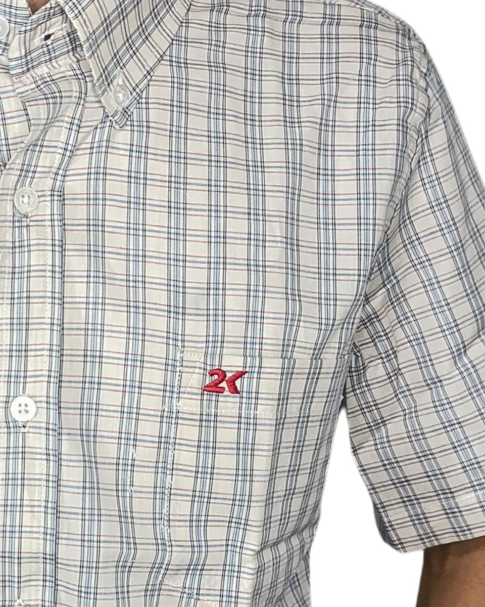 Camisa Country Xadrez Masculina 2k Jeans Manga Curta 09