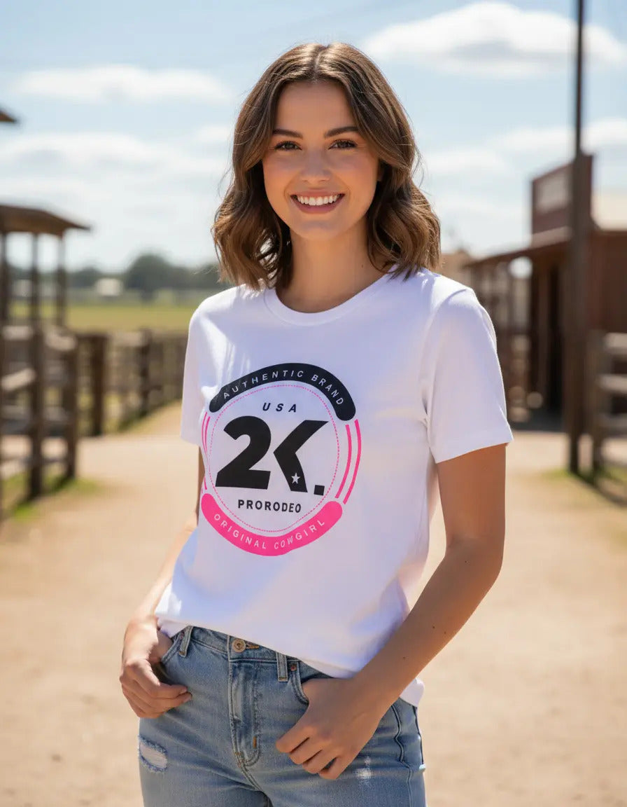 T-shirt Feminino 2k Jeans Circulo Estampado