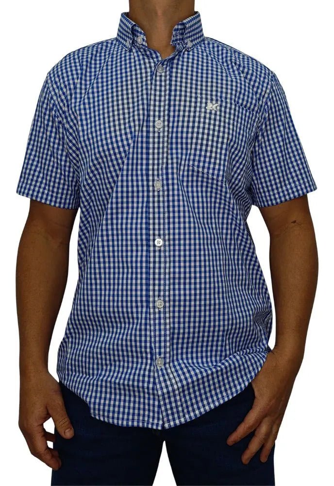 Camisa Country Xadrez Masculina 2k Jeans Manga Curta