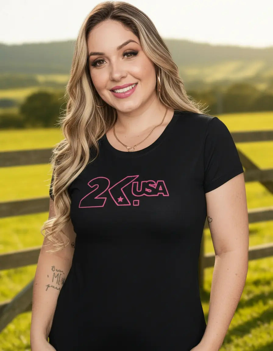 T-shirt Feminino Country 2k Usa Estampado
