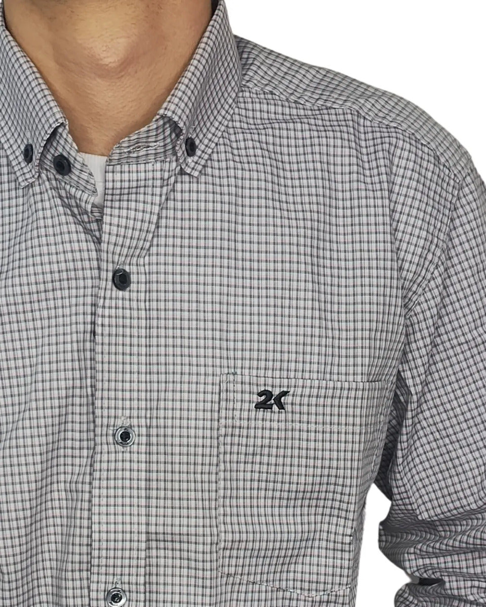 Camisa Country Xadrez Masculina Manga Longa 2k Jeans 28