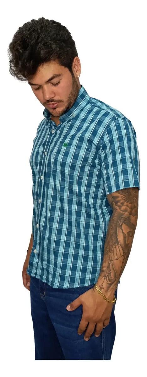 Camisa Country Xadrez Masculina 2k Jeans Manga Curta