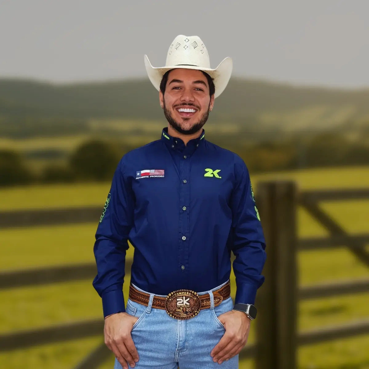 Camisa Country Masculina 2k Jeans Bordada Cowboy Premium