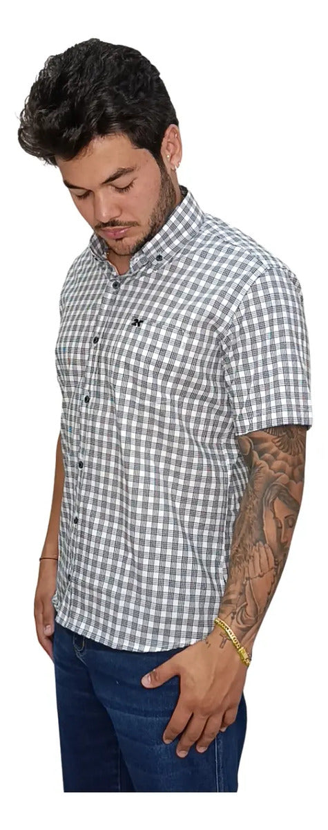 Camisa Country Xadrez Masculina 2k Jeans Manga Curta