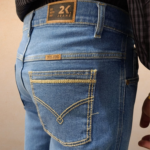 Calça Jeans Masculina 2k Jeans Alta Reta Azul