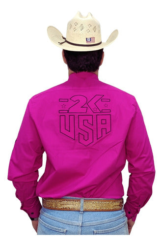 Camisa Country Masculina 2k Jeans Bordada Cowboy Premium