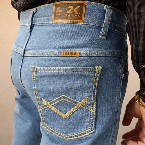 Calça Jeans Masculina 2k Jeans Alta Reta Azul